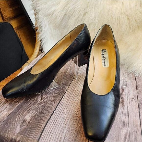 Coupd' etat black leather animal heel pumps narrow 9AA - Picture 13 of 14
